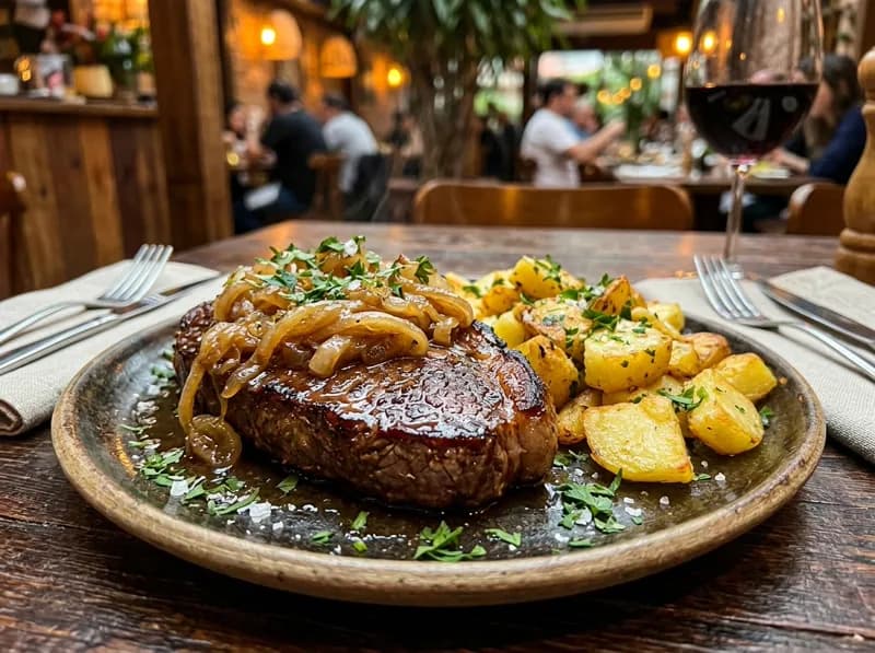 Bife Acebolado com Batata Sauté